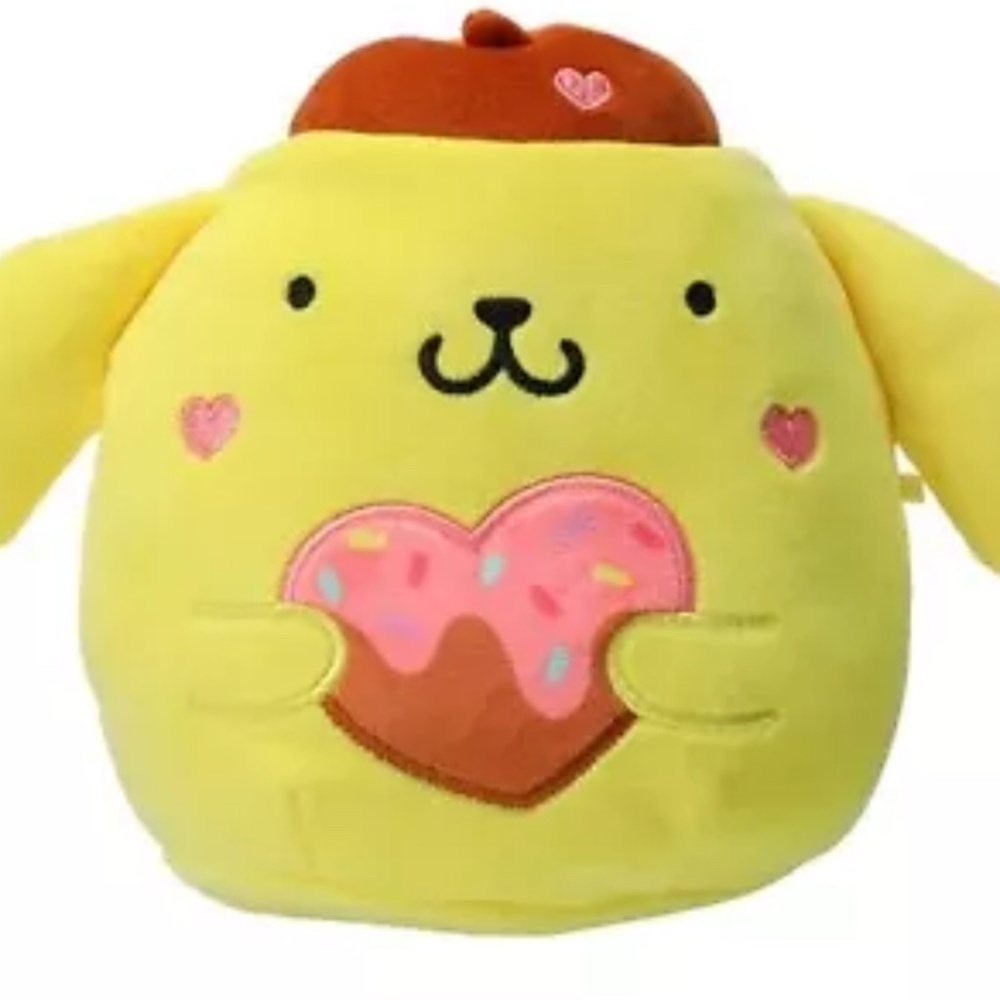 2023 Sanrio Pompompurin Valentine's Day Squishmallow 6.5" Heart Cookie like new